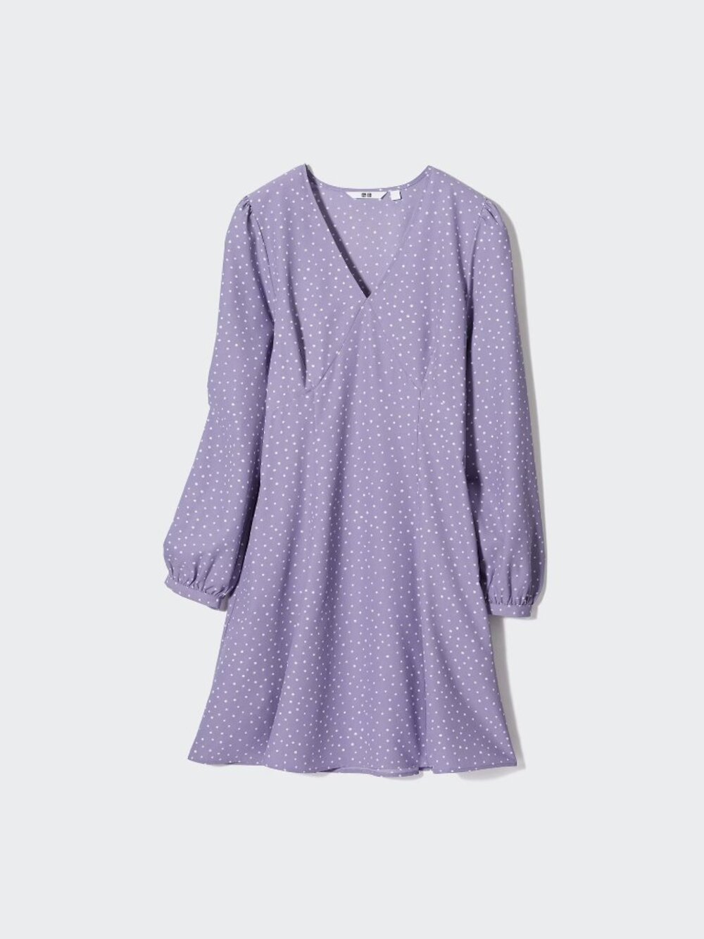 Uniqlo Lilac Polka Dot Long Sleeve Mini Dress, Small
